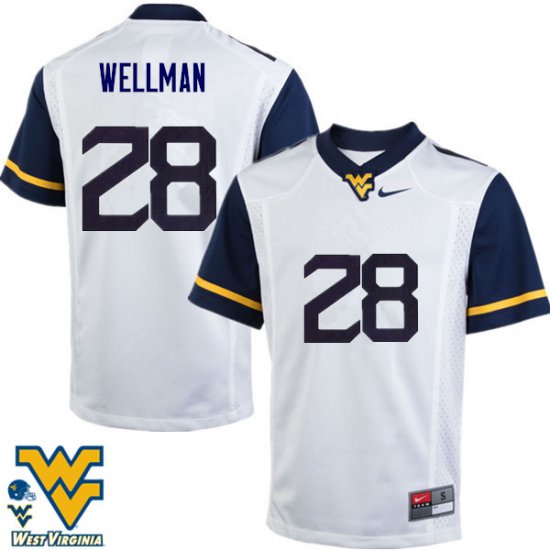 Men's West Virginia Mountaineers NCAA #28 Elijah Wellman White Authentic Nike Stitched College Football Jersey PG15D58LG